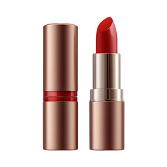 Obraz premium Vector lipstick tubes in standing and lying angles, isolated on the transparent background