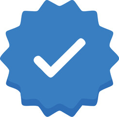 Blue tick check icon transparent background