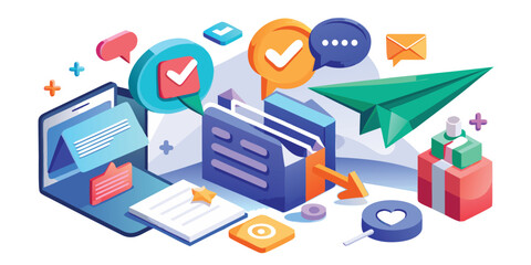 Obraz premium Isometric flat design concept of mobile app development, social media marketing, digital marketing, internet advertising, mobile app development, social media and digital marketing