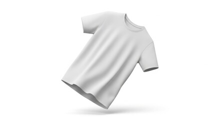 Clean White T-Shirt Mockup on White Background, Apparel Design Template