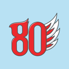 Special logo for Indonesian Independence Day. The number eighty is the main symbol, with wings and beak forming the shape of an eagle. It symbolizes Indonesia's eighty years of independence.