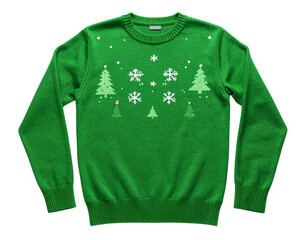 Festive Christmas Sweater with Holiday Design, Isolated