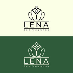 Botanical logo, Perfume brand, Flower logo