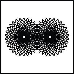 This monochrome abstract spiral icon set features black-and-white concentric designs in a minimalist vector style. Ideal for posters, wallpapers, and digital art, these scalable EPs files are editable