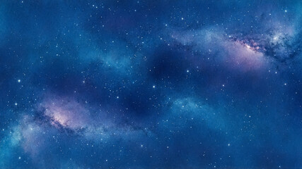 Deep Blue Nebula with Distant Stars and Galaxies space galaxy