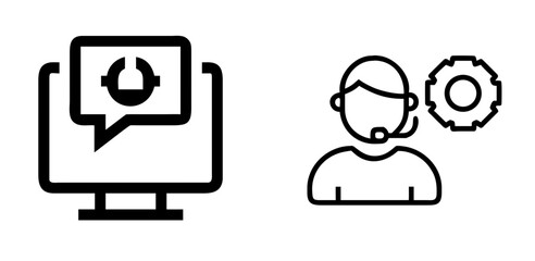 IT Support and Technical Helpdesk Line Icon