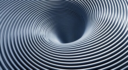 Obraz premium A mesmerizing spiral tunnel created with smooth, metallic material, creating a sense of depth and motion