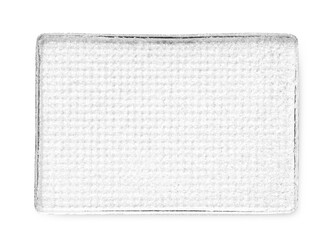 Eye shadow refill pan for palette isolated on white, top view. White color