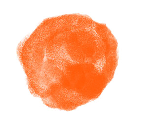 Orange Watercolor Circle on Transparent Backdrop Artistic Element for Digital Design Projects and Creative Compositions, Isolated Paint Texture