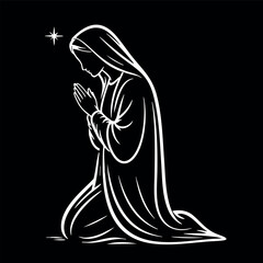 Vector illustration of Virgin Mary. The Virgin of GuadalupeVector illustration of Virgin Mary. The Virgin of Guadalupe