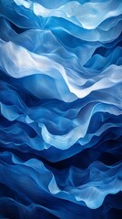Obraz premium Abstract blue waves flowing with light and shadow creating a serene watery texture