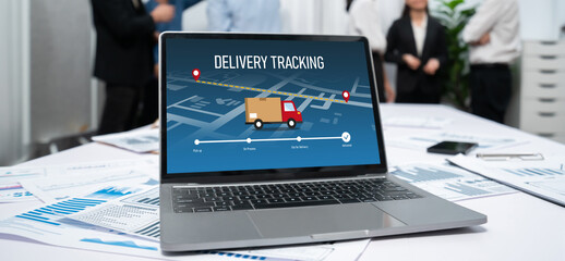 Delivery tracking system for e-commerce and brisk online business to timely goods transportation and delivery
