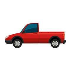 Bright Red Compact Pickup Truck Illustration for Utility and Transport Needs