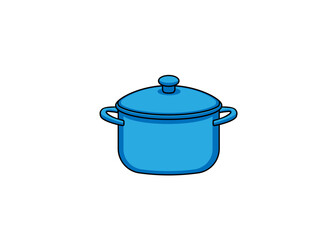 Vector illustration of cartoon saucepan in blue color