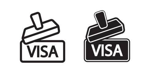 Obraz premium Visa stamp Icon. visa approved png and vector illustration on transparent background