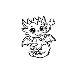 Fototapeta premium Adorable Baby Dragon Illustration Cute Fantasy Creature Design