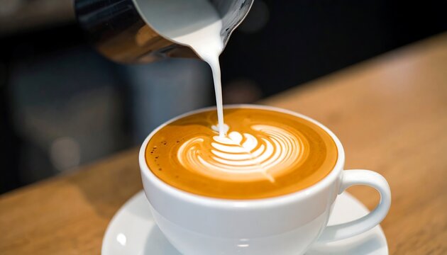 Latte art pouring - Powered by Adobe