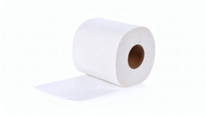 A Roll of Toilet Paper Isolated on White Background, Bathroom Tissue Roll White Background, Soft Toilet Paper Roll Photography, Hygienic Tissue Roll Isolated White Background