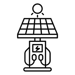 Solar cell and panel unit icon