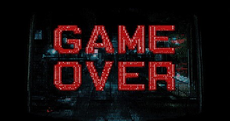 Retro game over screen