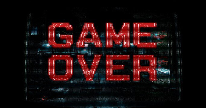 Retro game over screen