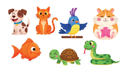 Adorable Animated Animal Assortment: a vibrant collection of cartoon animals with a focus on joy, humor, and delight. Ideal for any project that is in search of whimsical and lighthearted images.