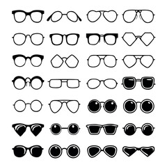Diverse collection of modern and classic sunglasses assortment