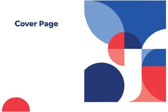 Minimalist cover page design with geometric elements and typography