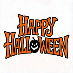 Obraz premium happy halloween day pumpkins and bats decoration isolated on white