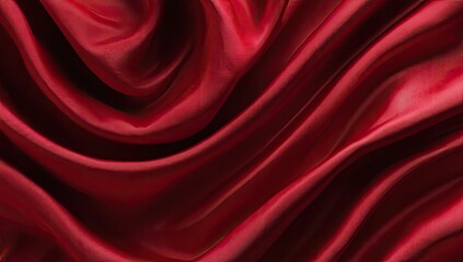 Obraz premium Rich crimson silk drapes in flowing waves