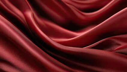 Obraz premium Deep burgundy silk fabric drapes in flowing folds