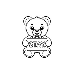 Fototapeta premium Adorable Teddy Bear Holding 