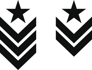 Military Rank icon set isolated on white background

