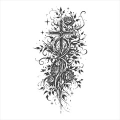 Gothic Tribal Tattoo Design Vector Illustration