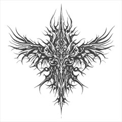 Gothic Tribal Tattoo Design Vector Illustration