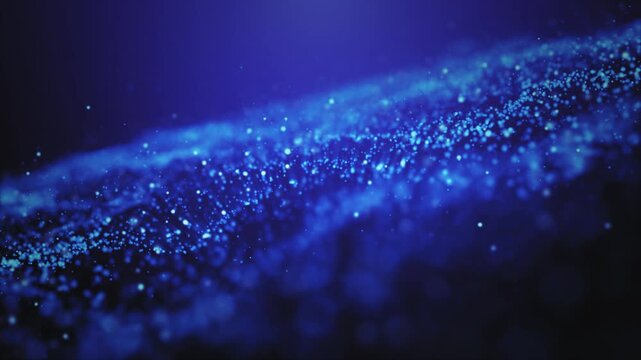 Abstract Glittering Particle Wave Background.Ideal for technology intros, sci-fi visuals, motion graphics overlays, and digital music visuals. 4K video