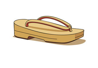 A stylized illustration of traditional Japanese Obon sandals. Warm tones and simple lines create a visually appealing graphic. Perfect for cultural themes and design projects.