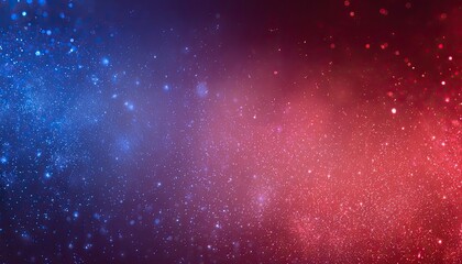 Fototapeta premium Cosmic, blurred gradient of blue and red, speckled with tiny lights