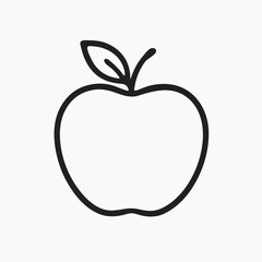 Fototapeta premium Apple line art icon for health, food, and education concepts.