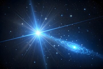 Blue Starburst and Spiral Galaxy in Space nebula cosmos