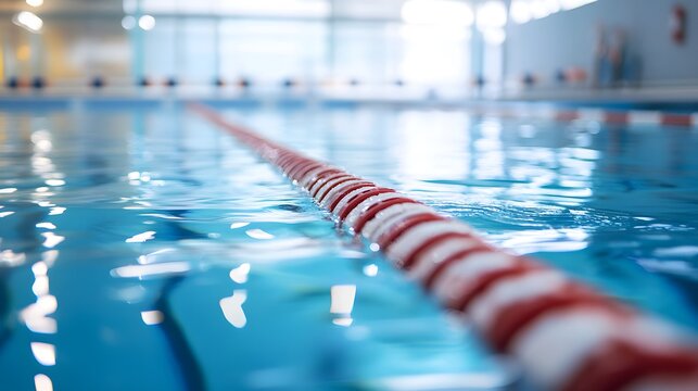 Swimming pool lane line for water sport training and competition, indoor aquatic center facility for fitness