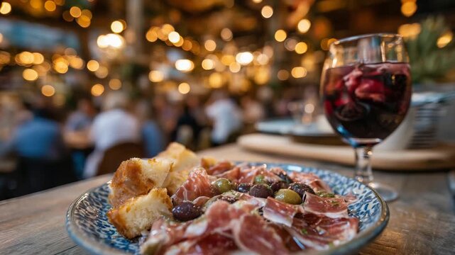 Experience authentic Spanish flavors at 69Rustic, a cozy tapas bar offering artfully arranged small plates and refreshing sangria in a warm, wooden setting.