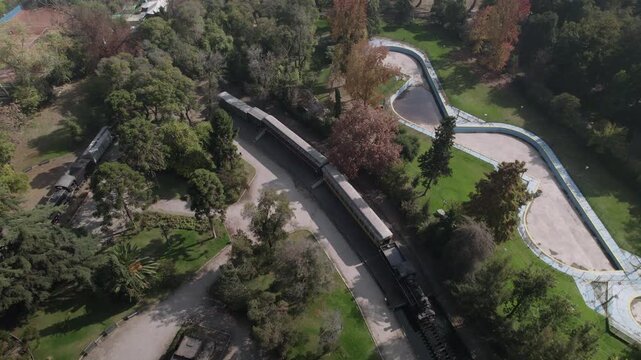 Aerial View of Railway Museum in Parque Quinta Normal, Santiago &ndash; Chile