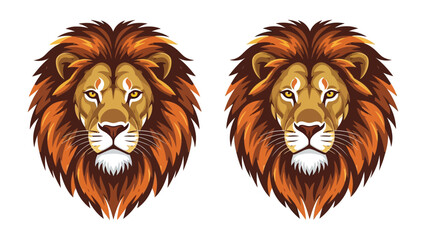 Majestic Lions: Two stylized lion portraits, exuding strength and regality. A powerful representation of the animal kingdom, perfect for evoking a sense of wild beauty and dominance.