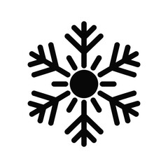 Fototapeta premium Simple black snowflake icon on white background