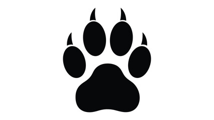 Animal Footprint Icon: A clean, monochromatic illustration of an animal footprint, perfect for representing wildlife, nature, or trail-related concepts.