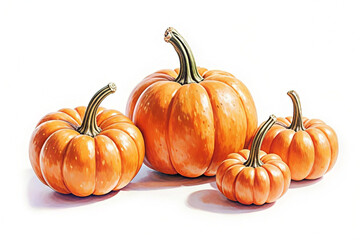 Obraz premium watercolor pumpkin isolated on white