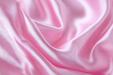 Fototapeta premium Close-up of flowing, soft, pink silk fabric