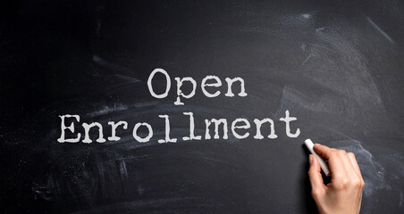 open enrollment text information sign