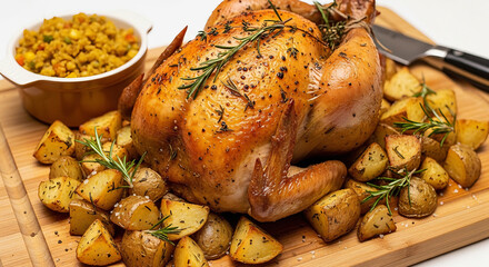roasted chicken with potatoes